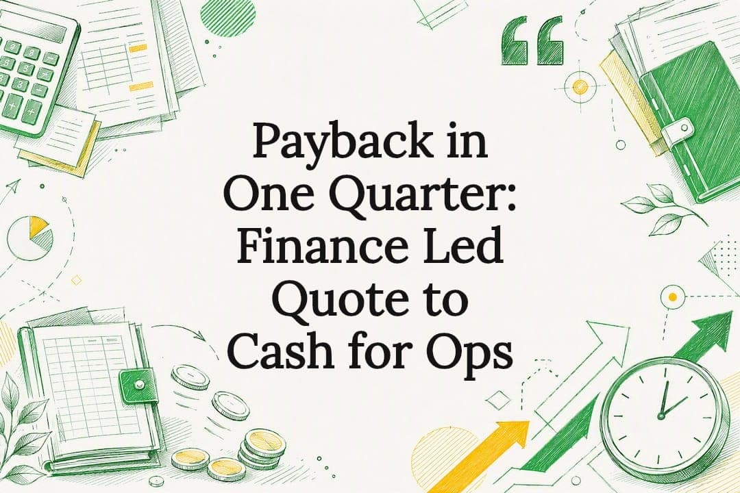 Payback in One Quarter: Finance Led Quote to Cash for Ops